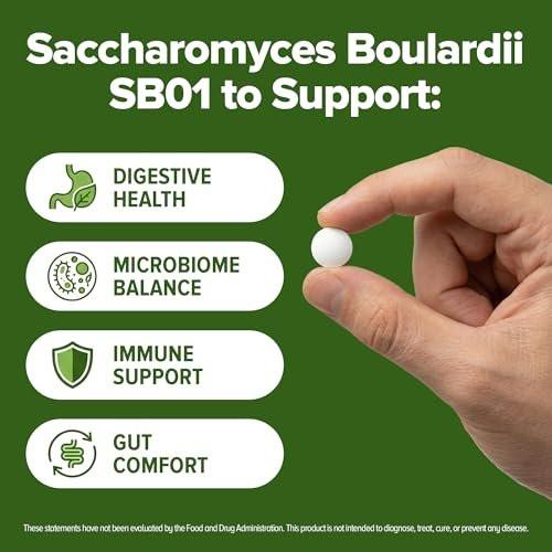 Saccharomyces Boulardii Probiotikum 240 Tabletten (4-Monats-Vorrat) – Erforschter Stamm SB01 – 3 Milliarden KBE – Verdauungsgesundheit & Darmunterstützung – GMP-zertifiziert