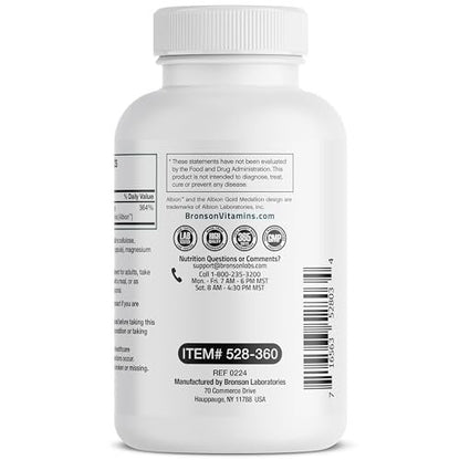 Bronson Selen 200 mcg – Hefefreier chelatierter Aminosäurekomplex - Essentielles Spurenelement mit hervorragender Absorption, 360 Kapseln