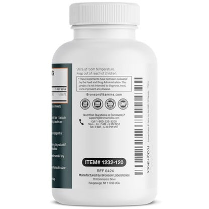 Bronson Vitamin B1 Extra Strength 500 mg – Hochdosiertes Thiamin, Non-GMO, 120 Kapseln