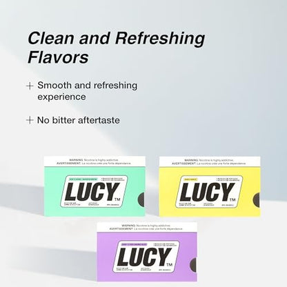 LUCY Nikotinkaugummi 4mg, 30 Stück [Probegröße] – Diskret, für unterwegs | Enthält Beerencitrus, Mango und Minze