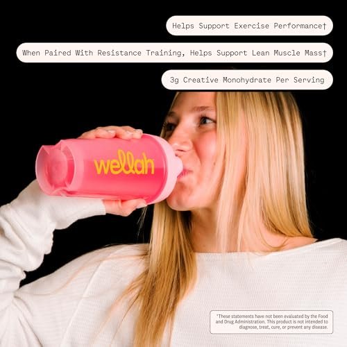 Wellah Creatin für Frauen – Creatin-Monohydrat mit Löwenzahn & Cranberry-Extrakt (50 Portionen, Blaubeere-Granatapfel)