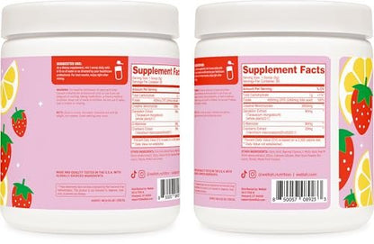 Wellah Creatin für Frauen – Creatin-Monohydrat mit Löwenzahn & Cranberry-Extrakt (50 Portionen, Erdbeer-Zitronen-Limonade)