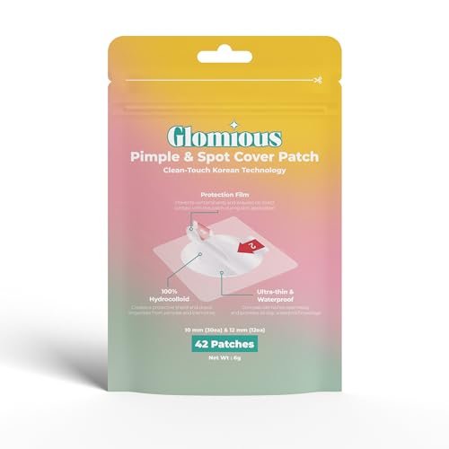 Glomious Pimple Patches - Unsichtbare Hydrokolloid-Akne-Pflaster für Gesicht und Haut, Pickelaufkleber für Makel, Mitesserpflaster, Akne-Pflaster für Ausbrüche, 2 Größen (42 Stück)