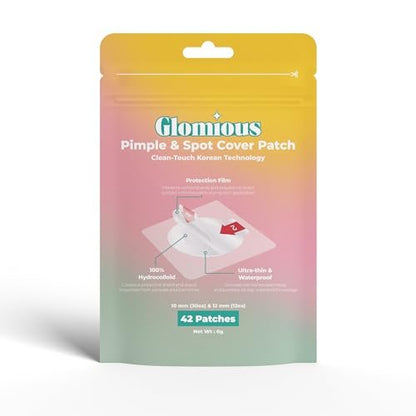 Glomious Pimple Patches - Unsichtbare Hydrokolloid-Akne-Pflaster für Gesicht und Haut, Pickelaufkleber für Makel, Mitesserpflaster, Akne-Pflaster für Ausbrüche, 2 Größen (42 Stück)