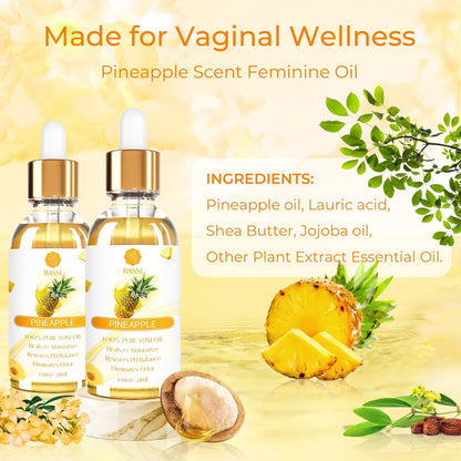 3er Pack Yoni-Öl für Frauen – Femininpflegeöl – Allnatürliche vaginale essentielle Öle, reduziert Geruch, stellt pH-Gleichgewicht und Feuchtigkeit wieder her, 1 fl oz/Stk Erdbeere Ananas Pfirsich Duft