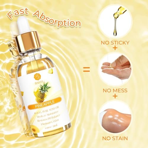3er Pack Yoni-Öl für Frauen – Femininpflegeöl – Allnatürliche vaginale essentielle Öle, reduziert Geruch, stellt pH-Gleichgewicht und Feuchtigkeit wieder her, 1 fl oz/Stk Erdbeere Ananas Pfirsich Duft