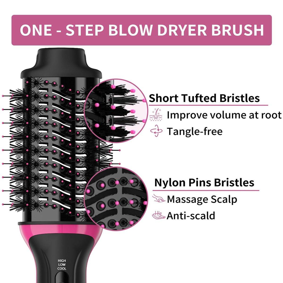 Dual-Voltage-Haartrocknerbürste für Europareisen: 120V-240V One Step Haartrockner und Styler, professionelle Föhnbürste mit Ionen-Technologie gegen Frizz