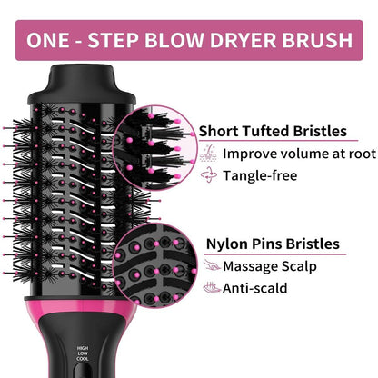 Dual-Voltage-Haartrocknerbürste für Europareisen: 120V-240V One Step Haartrockner und Styler, professionelle Föhnbürste mit Ionen-Technologie gegen Frizz