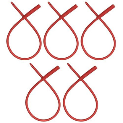 PE Premium Einlauf Rot Latex Katheter 20FR mit Flexiblem Gummischlauch für Höhere Darmreinigung und Gerson Kaffee-Therapie. Inklusive Universal-Schlauchanschluss (5er Pack)