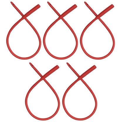 PE Premium Einlauf Rot Latex Katheter 20FR mit Flexiblem Gummischlauch für Höhere Darmreinigung und Gerson Kaffee-Therapie. Inklusive Universal-Schlauchanschluss (5er Pack)