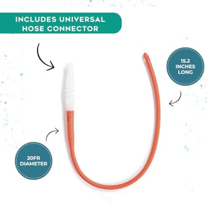 PE Premium Einlauf Rot Latex Katheter 20FR mit Flexiblem Gummischlauch für Höhere Darmreinigung und Gerson Kaffee-Therapie. Inklusive Universal-Schlauchanschluss (5er Pack)