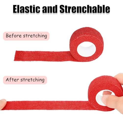 Twavang 6er-Pack 2,5 cm selbstklebende elastische Bandage – atmungsaktive Fixierbinde für Haustiere, Sport, Handgelenk, Knie, Knöchel (5 Yards pro Rolle, gemischte Farben)