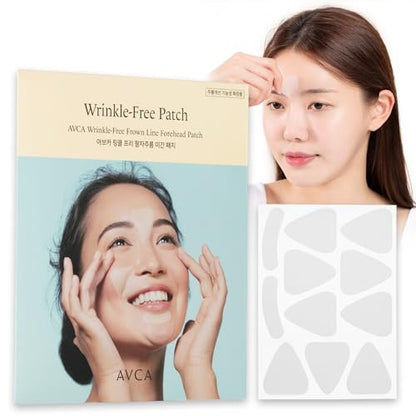 AVCA Anti-Falten-Patches für Stirnfalten, Zornesfalten und Lachfalten – Koreanische Hautpflege, nicht-invasive Faltenpflaster für das Gesicht, 55 Stück