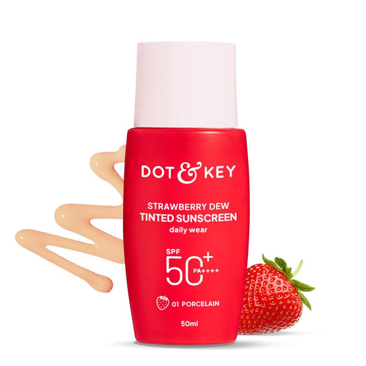 Dot & Key Strawberry Dew Tinted Sonnenschutz SPF 50 PA++++ | Breitband-Gesichtssonnenschutz | Für alle Hauttypen | 50 ml