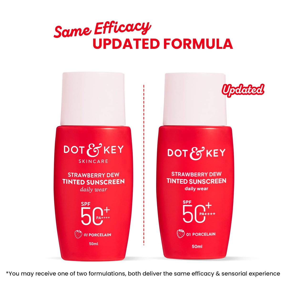 Dot & Key Strawberry Dew Tinted Sonnenschutz SPF 50 PA++++ | Breitband-Gesichtssonnenschutz | Für alle Hauttypen | 50 ml