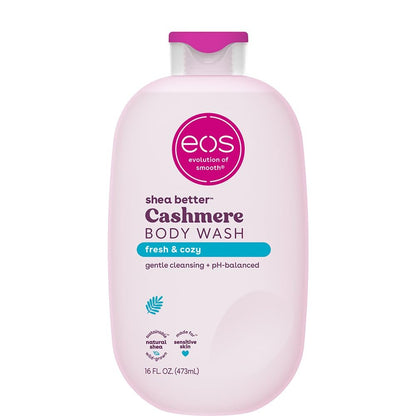 eos Cashmere Body Wash – Feuchtigkeitsspendendes Duschgel mit Sheabutter, Glycerin & Vitamin E, pH-ausgeglichen, für empfindliche Haut, vegan, 473 ml