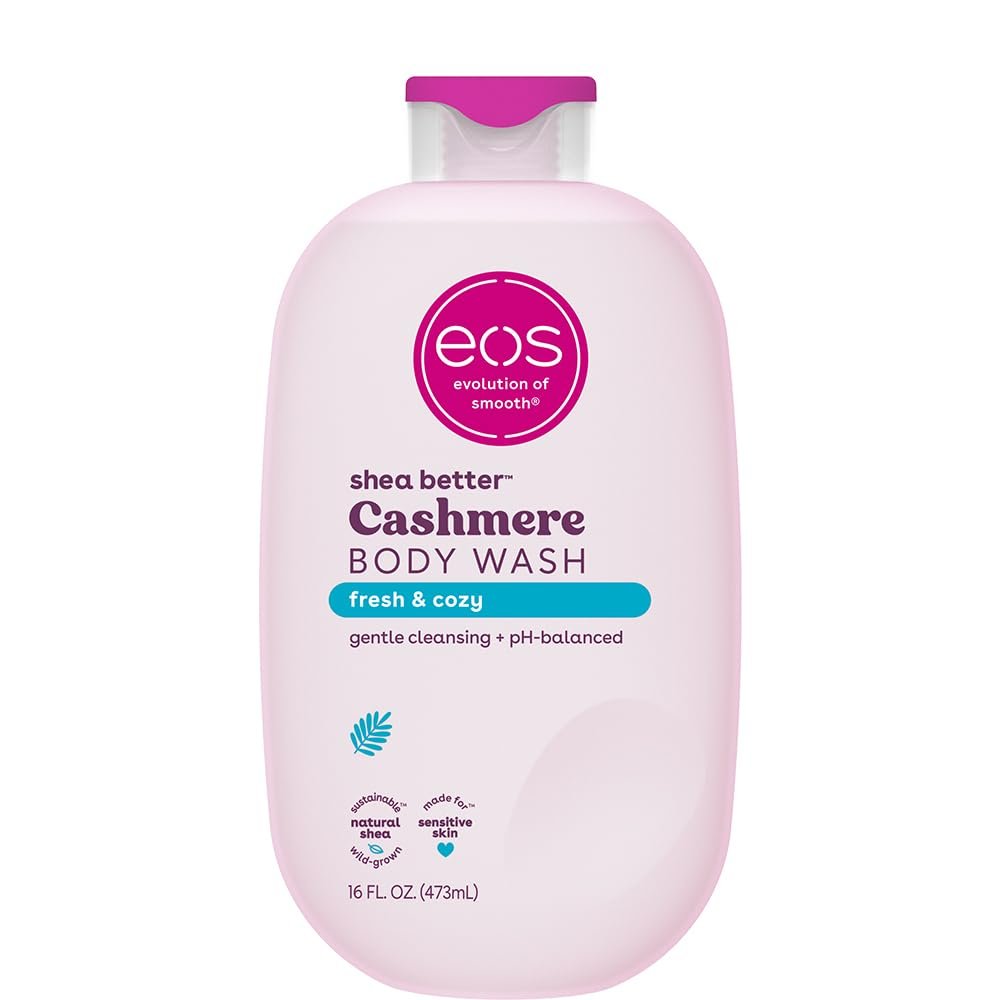 eos Cashmere Body Wash – Feuchtigkeitsspendendes Duschgel mit Sheabutter, Glycerin & Vitamin E, pH-ausgeglichen, für empfindliche Haut, vegan, 473 ml