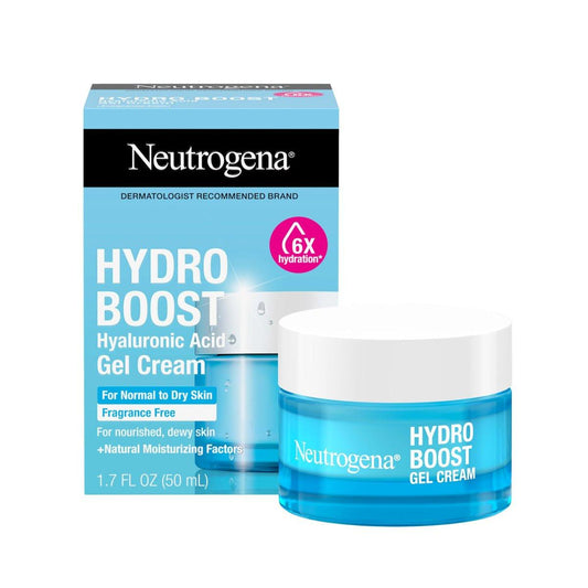 Neutrogena Hydro Boost Gel Creme, 48h Feuchtigkeitspflege für normale/trockene Haut, parfümfrei, Gesichtscreme mit Hyaluronsäure, 1,7 oz & Probiergröße Hydro Boost Reinigungsgel, 15 ml