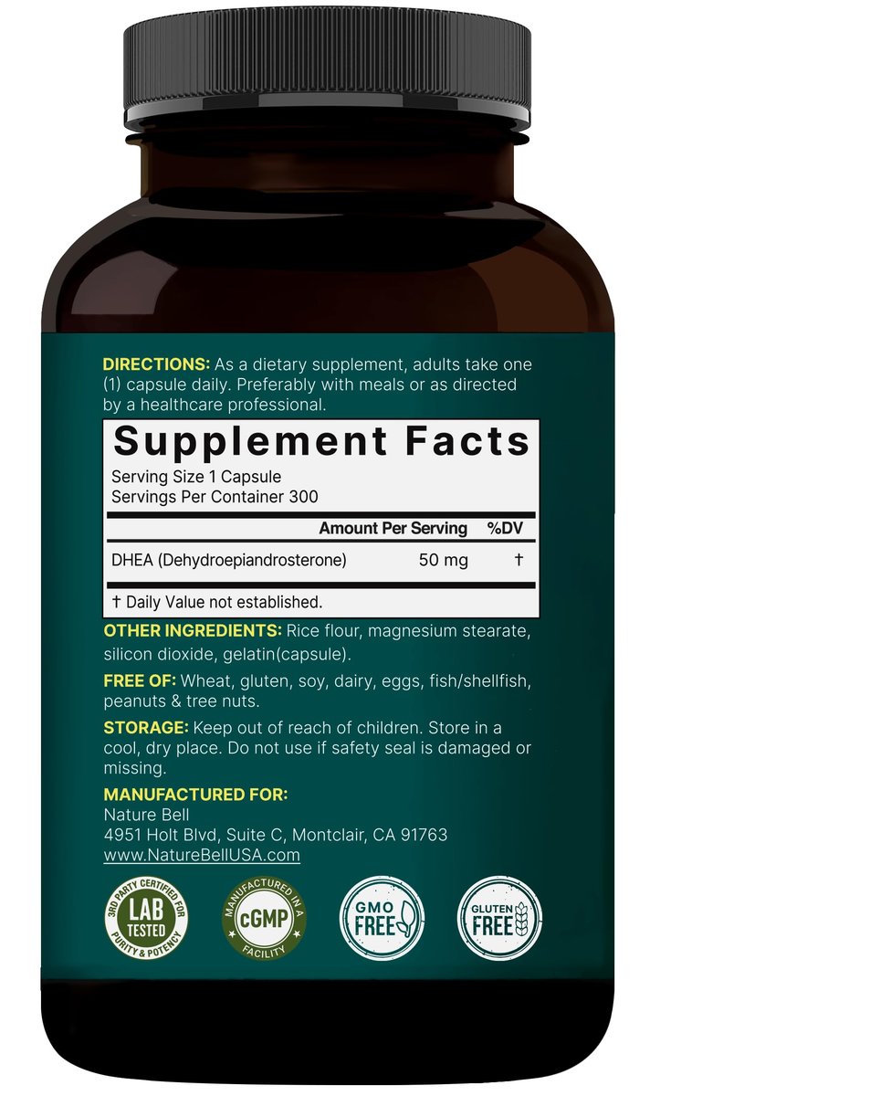 NatureBell DHA 50 mg für Männer und Frauen, 300 Kapseln | Mikronisiert für bessere Absorption | Pflanzliche Quelle | Unterstützt Energie, Stoffwechsel & gesundes Altern | Non-GMO, hergestellt in den USA