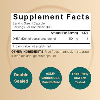 NatureBell DHA 50 mg für Männer und Frauen, 300 Kapseln | Mikronisiert für bessere Absorption | Pflanzliche Quelle | Unterstützt Energie, Stoffwechsel & gesundes Altern | Non-GMO, hergestellt in den USA