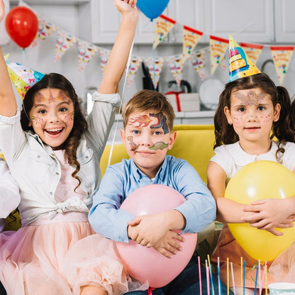Partywind 24 Dinosaurier Gesichts-Tattoos für Kinder – Temporäre Tattoo-Aufkleber für Jungen und Mädchen, Partygeschenke, Geburtstagsspiele und Goodie Bag Füller