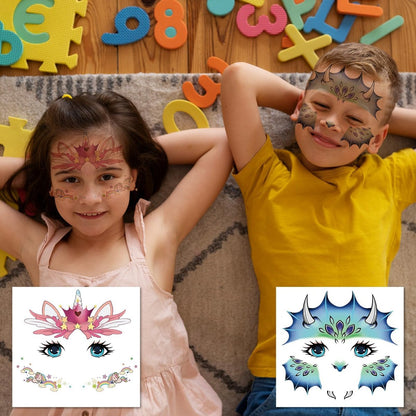 Partywind 24 Dinosaurier Gesichts-Tattoos für Kinder – Temporäre Tattoo-Aufkleber für Jungen und Mädchen, Partygeschenke, Geburtstagsspiele und Goodie Bag Füller