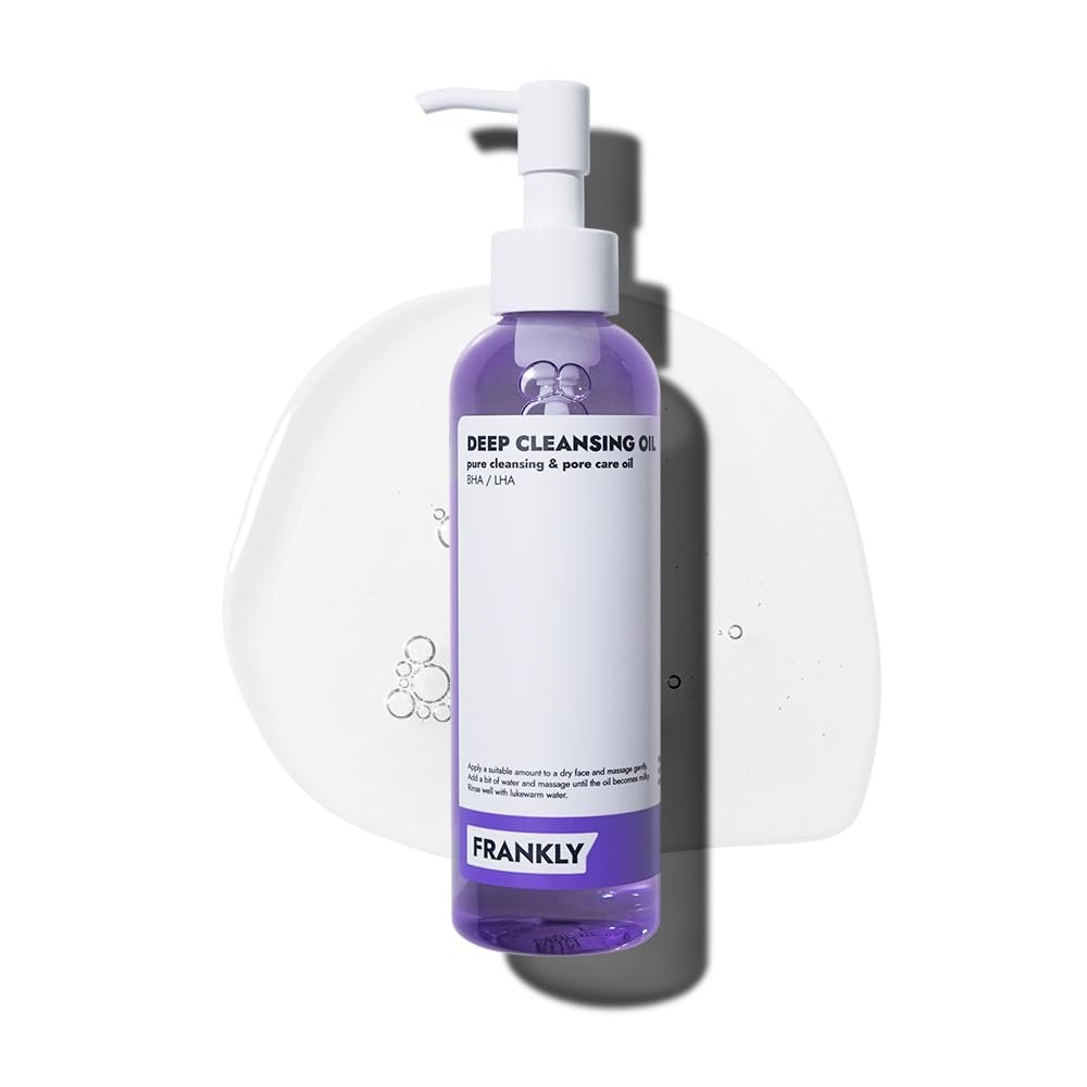 FRANKLY Pore Cleansing Oil | Ölreiniger für das Gesicht | Tiefenwirksamer Make-up-Entferner & Mitesser-Reiniger mit BHA, LHA, Aminosäuren & Hyaluronsäure | Alle Hauttypen, Koreanische Hautpflege | 200 ml