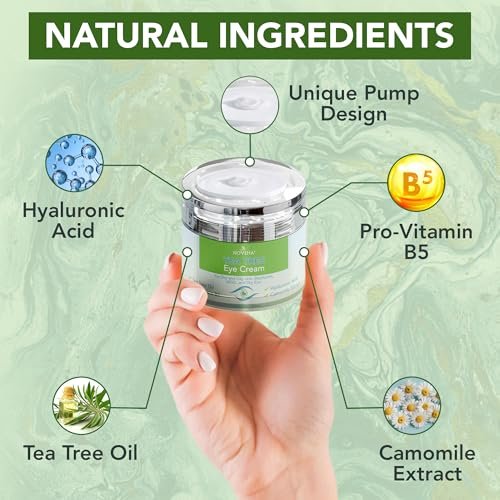 NOVEHA Teebaumöl Anti-Falten Augencreme - Augenlidcreme für trockene & juckende Haut, Narben | Feuchtigkeitscreme Gesichtscreme Behandlung - 50 ml