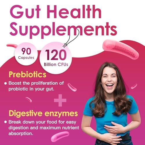 DRFOSTER Probiotika für Frauen – 120 Milliarden KBE, 31 Stämme, mit Verdauungsenzymen & Präbiotika & D-Mannose & Cranberry für Harnwege, 90 Kapseln