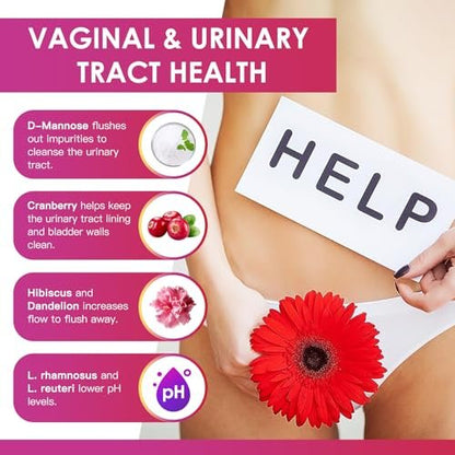 DRFOSTER Probiotika für Frauen – 120 Milliarden KBE, 31 Stämme, mit Verdauungsenzymen & Präbiotika & D-Mannose & Cranberry für Harnwege, 90 Kapseln