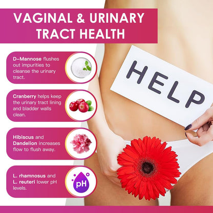 DRFOSTER Probiotika für Frauen – 120 Milliarden KBE, 31 Stämme, mit Verdauungsenzymen & Präbiotika & D-Mannose & Cranberry für Harnwege, 90 Kapseln