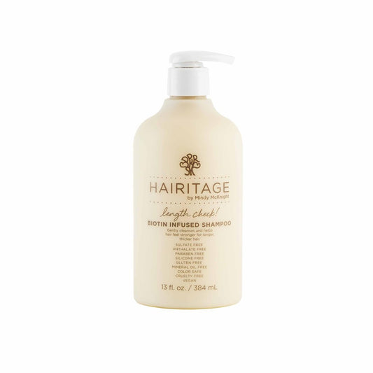 Hairitage Biotin Shampoo für Haarwachstum – Sulfatfreie, verdickende und volumenverleihende Formel mit jamaikanischem schwarzem Rizinusöl für Frauen und Männer – Feuchtigkeitsspendende Reparatur bei dünner werdendem Haar und Haarausfall – 390 ml