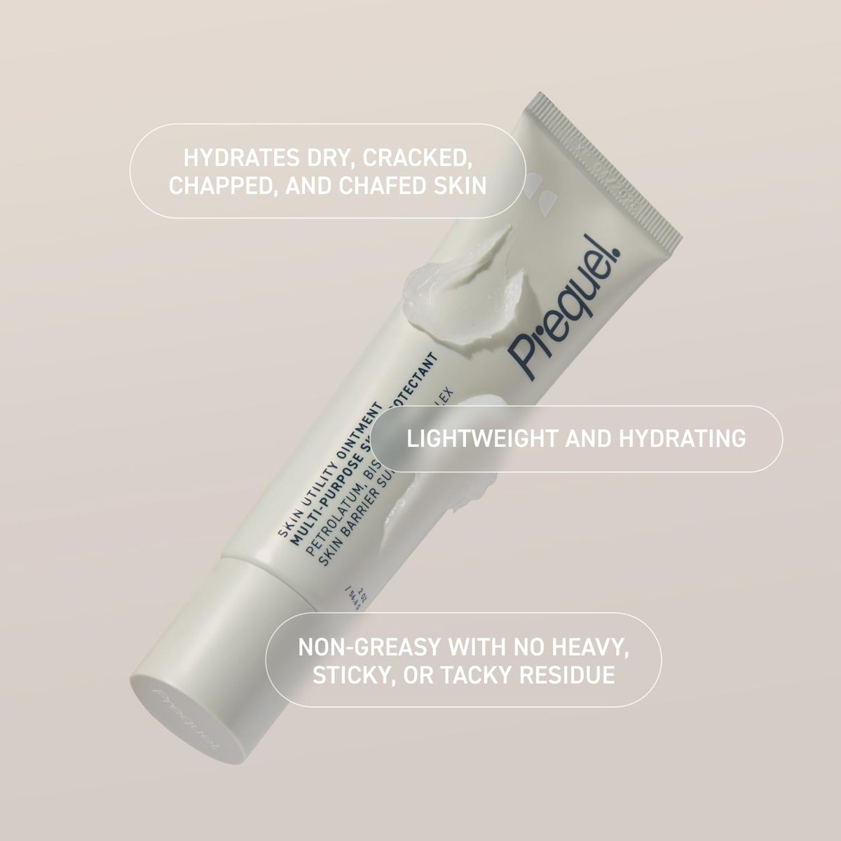Prequel Skin Utility Ointment – Feuchtigkeitsspendende Schutzsalbe für Gesicht und Körper mit 45% Petrolatum, für trockene Haut und rissige Hände