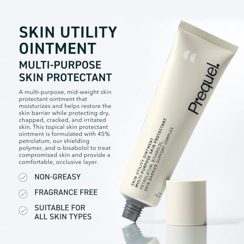 Prequel Skin Utility Ointment – Feuchtigkeitsspendende Schutzsalbe für Gesicht und Körper mit 45% Petrolatum, für trockene Haut und rissige Hände
