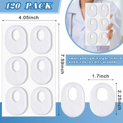 WILLBOND 120 Stück Hornhautpads aus weichem Filz, ovale Form, für Fußsohle, Klebepads gegen Hühneraugen und Hornhaut, für Männer und Frauen, Schmerzlinderung an Zehen und Ferse (Weiß)
