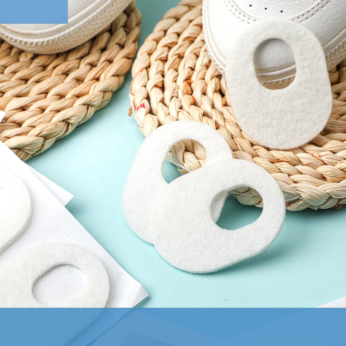 WILLBOND 120 Stück Hornhautpads aus weichem Filz, ovale Form, für Fußsohle, Klebepads gegen Hühneraugen und Hornhaut, für Männer und Frauen, Schmerzlinderung an Zehen und Ferse (Weiß)