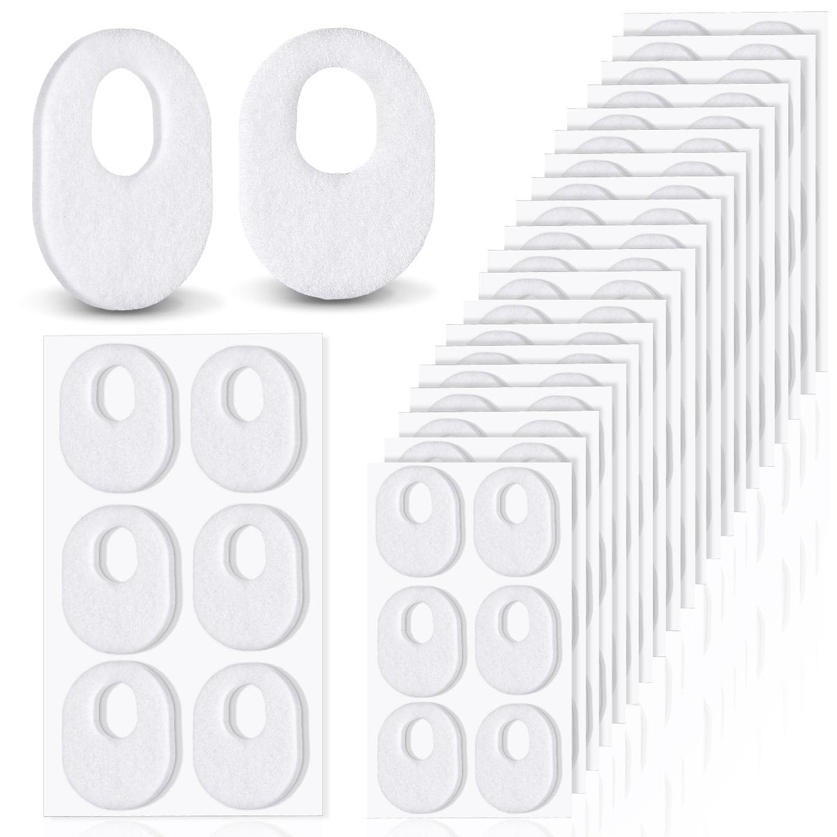 WILLBOND 120 Stück Hornhautpads aus weichem Filz, ovale Form, für Fußsohle, Klebepads gegen Hühneraugen und Hornhaut, für Männer und Frauen, Schmerzlinderung an Zehen und Ferse (Weiß)