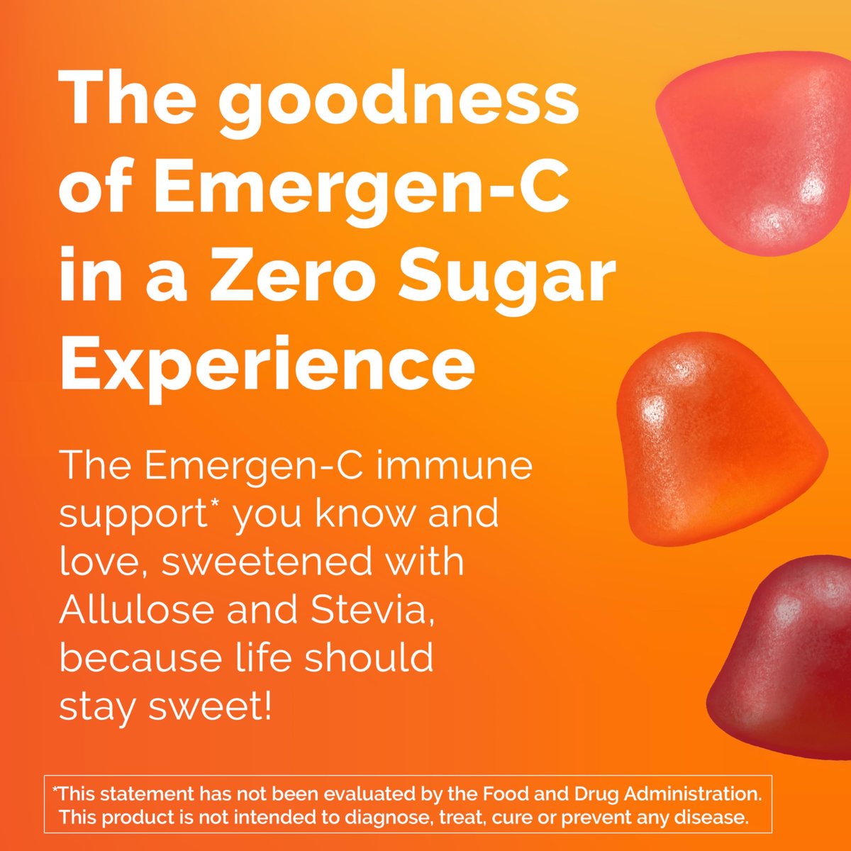 Emergen-C Zero Sugar Immune Support Kidz Gummies – 36 Stück, Vitamin C für Kinder