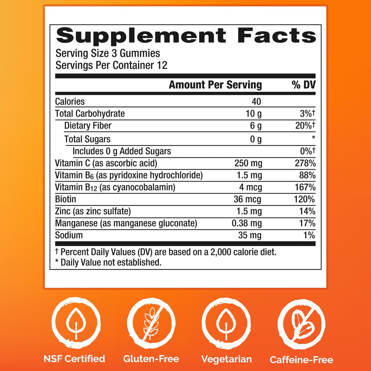 Emergen-C Zero Sugar Immune Support Kidz Gummies – 36 Stück, Vitamin C für Kinder