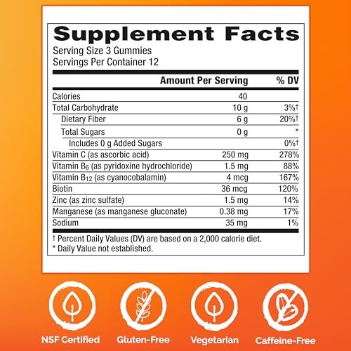 Emergen-C Zero Sugar Immune Support Kidz Gummies – 36 Stück, Vitamin C für Kinder