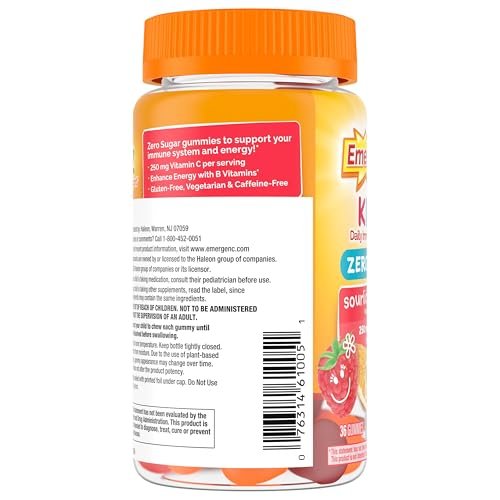 Emergen-C Zero Sugar Immune Support Kidz Gummies – 36 Stück, Vitamin C für Kinder