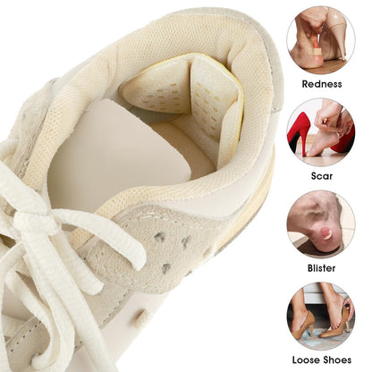 Fersenpolster für Damen und Herren – 4er-Pack Mesh-Klebepolster gegen zu große Schuhe, Blasen und Druckstellen