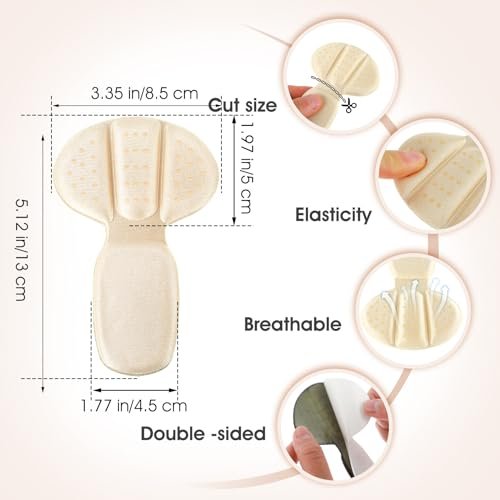 Fersenpolster für Damen und Herren – 4er-Pack Mesh-Klebepolster gegen zu große Schuhe, Blasen und Druckstellen