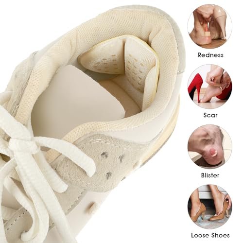 Fersenpolster für Damen und Herren – 4er-Pack Mesh-Klebepolster gegen zu große Schuhe, Blasen und Druckstellen