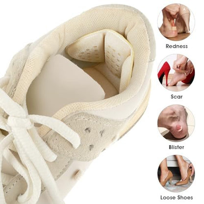 Fersenpolster für Damen und Herren – 4er-Pack Mesh-Klebepolster gegen zu große Schuhe, Blasen und Druckstellen