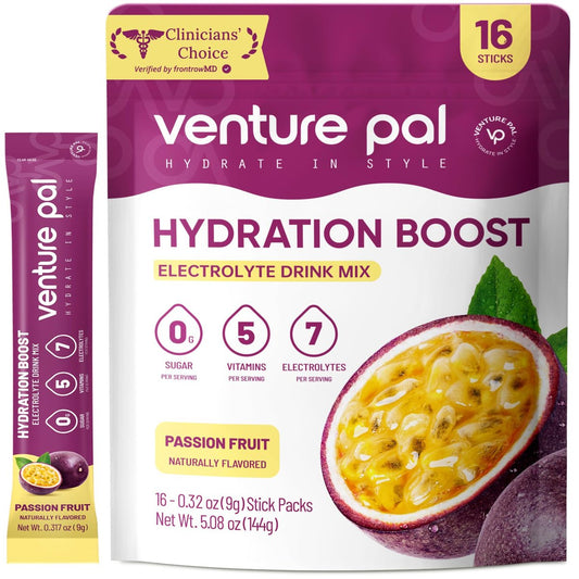 Venture Pal Zuckerfreies Elektrolyt-Pulver – 16 Portionen mit 5 Vitaminen & 7 Elektrolyten für schnelle Hydratation und Party-Erholung – Keto-freundlich, Nicht-GVO, Vegan