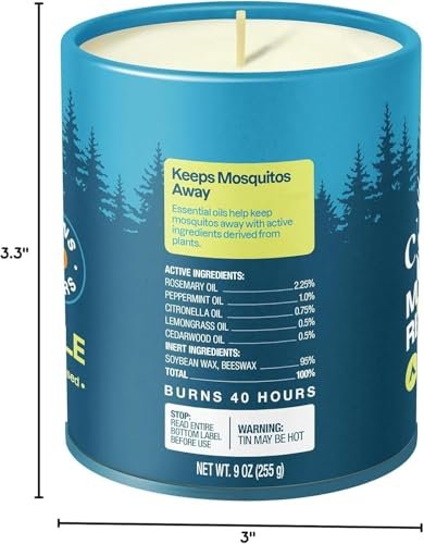 Cliganic Natürliche Mückenschutzkerze (9oz, 2er-Pack) | Citronella, DEET-frei, mit ätherischen Ölen für Outdoor & Camping | Brenndauer 40 Stunden