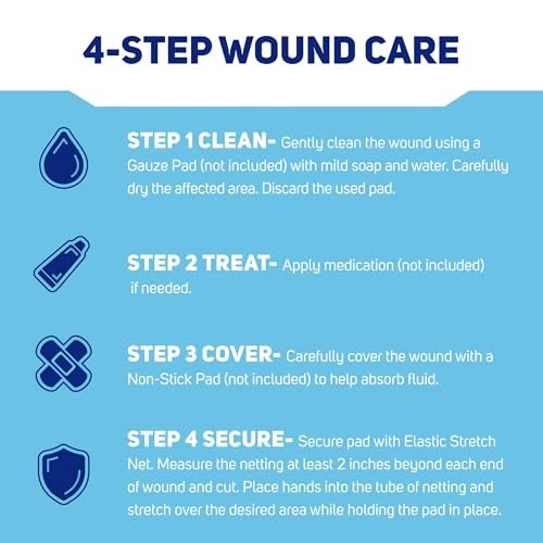 Care Science Elastisches Stretch-Netz, 1 Rolle, 5 Yards | Premium Erste-Hilfe-Wundversorgung, Fixiert Wundauflagen fest und bequem
