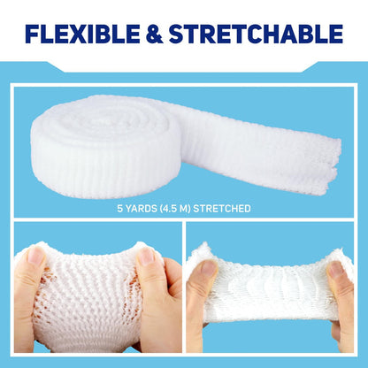Care Science Elastisches Stretch-Netz, 1 Rolle, 5 Yards | Premium Erste-Hilfe-Wundversorgung, Fixiert Wundauflagen fest und bequem