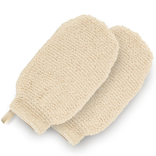 GUARD&MARINE Natürliche Duschhandschuhe aus Hanf – Peeling-Badhandschuhe für sanfte Hautreinigung und Körperpeeling – Set mit 2 Waschhandschuhen für Männer und Frauen